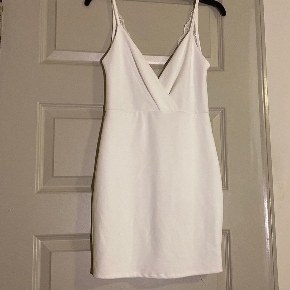 Blue Blush white dress
